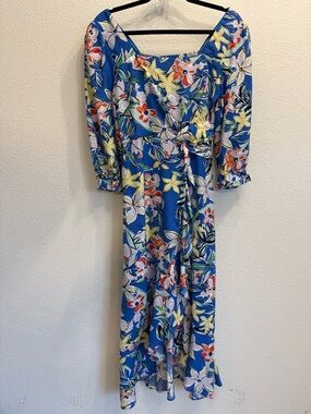 Skies Are Blue Floral Midi Dress – Size XS